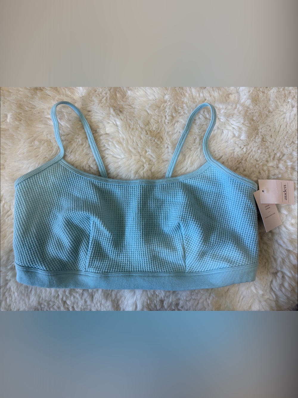 Auden Baby Blue Waffle-Knit Bralette